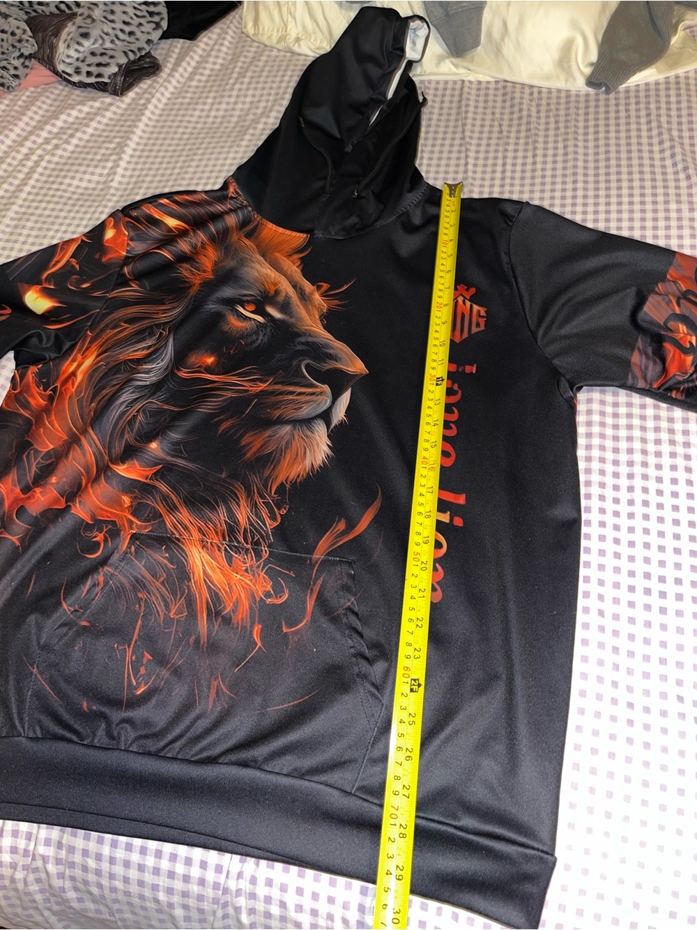 Black & Orange Lion Graphic Hoodie for Kids